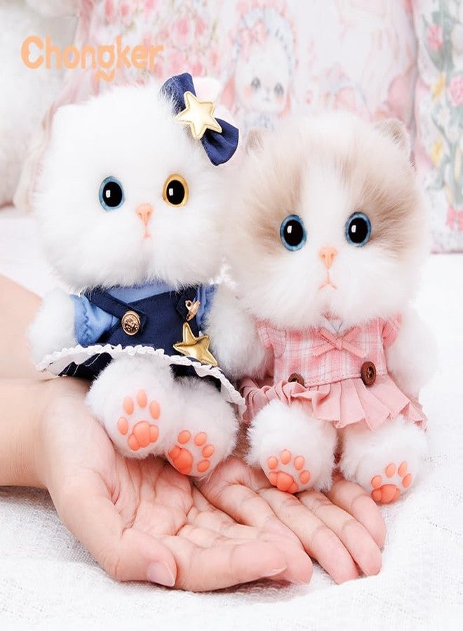 Chongker Plush Keychain, 4.7" Inch Cute Stuffed Animal Keychain, Cat Plush Purse Charm Pendant Gift for Women Bag Pet Lovers (Silver-Gray Cat) - Image 5